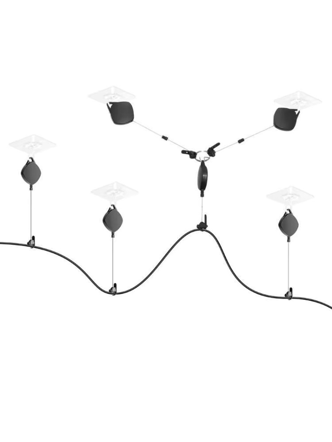 R53C VR-Kabelmanagementsystem Deckenrolle in Schwarz für einziehbares Virtual-Reality-Zubehör - Bild 1