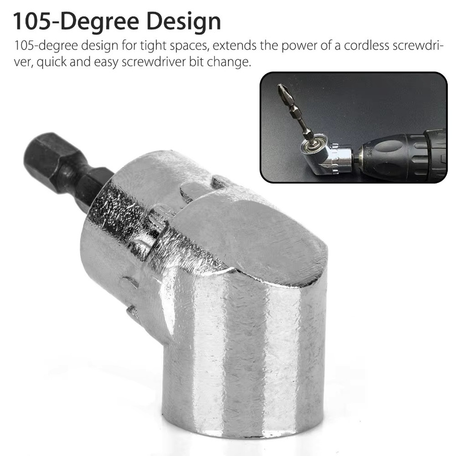 Binoax Bit-Halter mit 105 Grad Winkel als verstellbarer Schraubendreher-Adapter in Silber - Bild 2