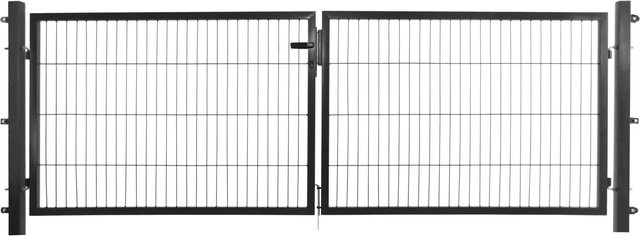 Doppeltor Basic für Doppelstabmattenzaun in Anthrazit, Breite: 300 cm, Höhe: 100 cm - Bild 1
