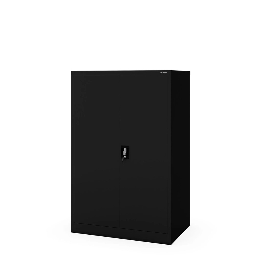 JAN NOWAK Büroschrank KEVIN D600 aus Metall in Schwarz mit verstellbaren Regalböden und Schloss, B/T/H: 140 x 60 x 90 cm - Bild 2