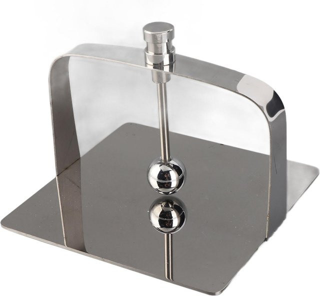 Serviettenhalter aus Edelstahl von CosyHome in Silber und Weiß - Bild 1