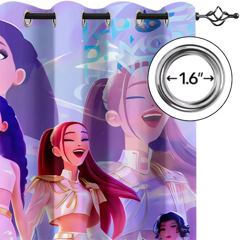 Hasbro Kpop Blackout-Vorhang für Kinder mit Ösen, geräuschreduzierend, mehrfarbig, Höhe: 213 cm - Bild 2