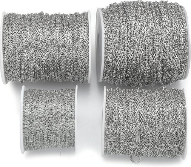 Edelstahlkette Flachkabel-Gliederkette, Silber, Unisex - Bild 1
