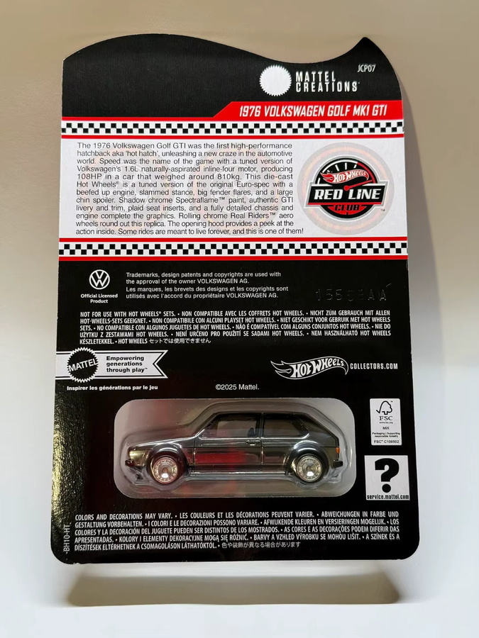 Hot Wheels 1976 Volkswagen Golf Mk1 GTI Tuned Version, Druckgussauto-Modellspielzeug, Maßstab 1:64 - Bild 2
