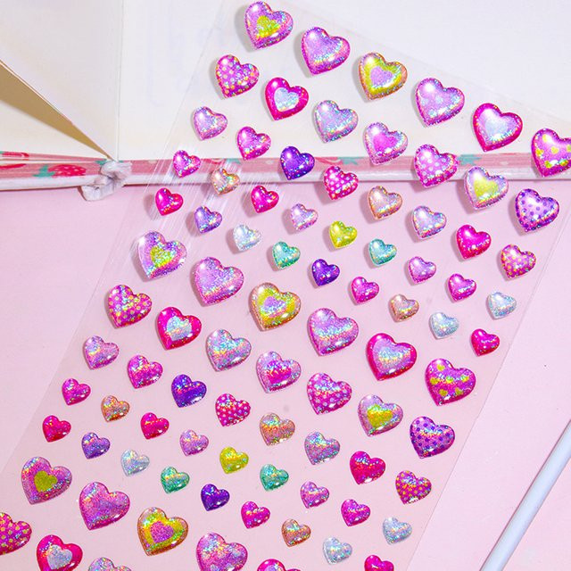 Selbstklebende Diamant-Aufkleber, Musikfestival-Party-Kristall-Handy-Strass-Aufkleber, DIY-Spielzeug für Kinder, pink, multicolour - Bild 1