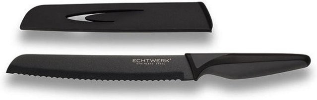 ECHTWERK BlackSteel Brotmesser mit Schutzhülle in Schwarz, Länge: 33 cm - Bild 1