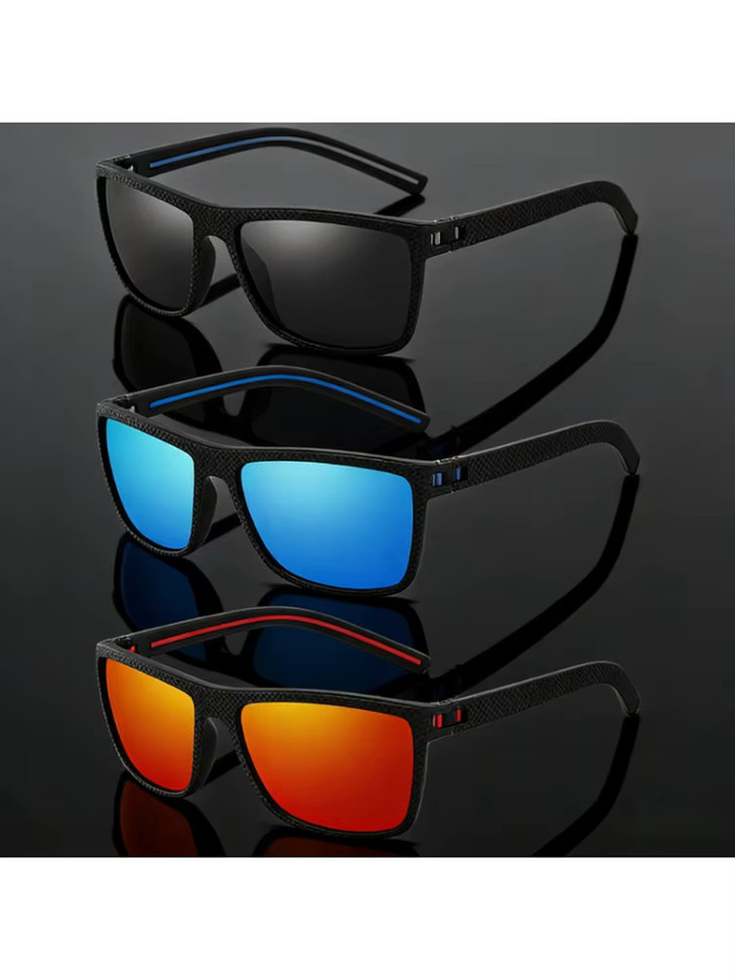 SNQP Sportsonnenbrille, quadratisch, Vollrand, Kunststoff, schwarz, polarisiert - Bild 5