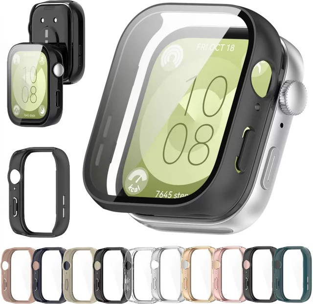 Huawei Schutzhülle und Glas für Huawei Watch Fit 3/4/4 Pro, Transparent - Bild 1