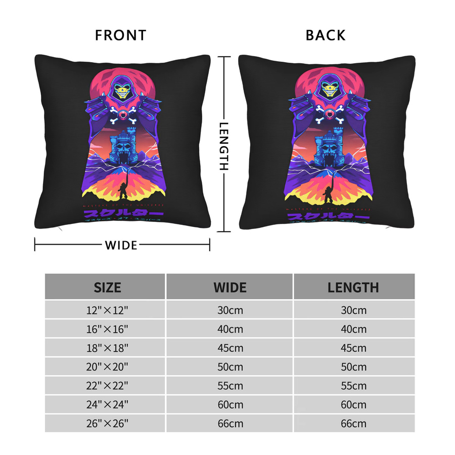 H-He Mans Skeletor Kissenbezug mit Grafikdesign in Multicolour, Retro-Stil für Sofa und Stuhl, 30 x 30 cm - Bild 3