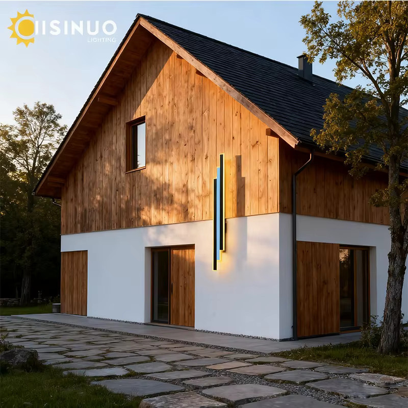 IISINUO LED Außenwandleuchte Modern Linear Up-Down Garten Wandlampe Schwarz oder Weiß - Bild 4