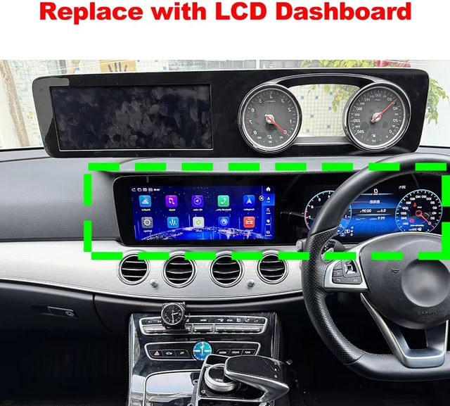 YANFU Android 14 Autoradio mit 24,6 Zoll Display für Mercedes Benz W213 2016-2019 inklusive Carplay, GPS und Multimedia Videoplayer in Schwarz - Bild 1
