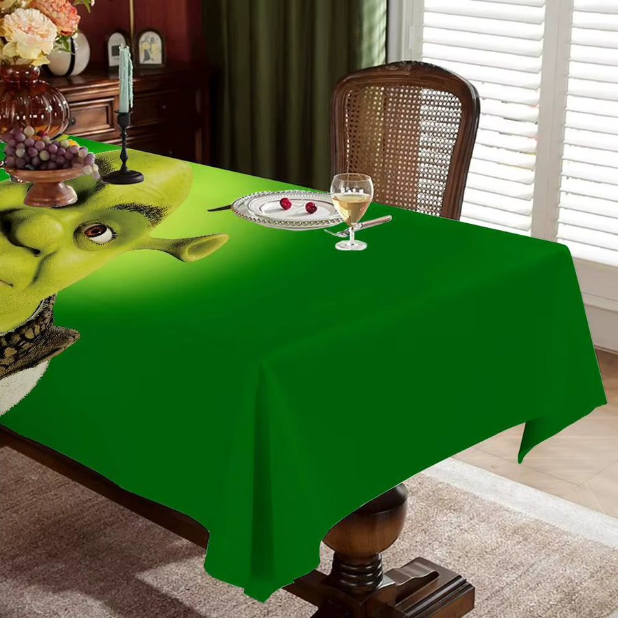 Wasserdichte Tischdecke mit Shrek-Cartoon-Motiv von Potdemiel in Grün - Bild 2