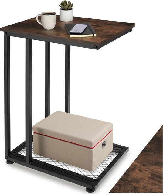 tectake Beistelltisch Eton Industrial Style in Schwarz und Braun, B/T/H: 48 x 35 x 66 cm - Bild 1