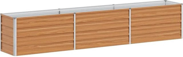vidaXL Hochbeet aus verzinktem Stahl in Hellbraun B: 240 cm, T: 40 cm, H: 45 cm - Bild 1