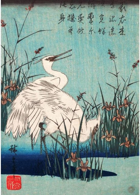Sweet Art Gallery Japanisches Wandbild Pfau und Fujiyama als Leinwandgemälde in Multicolor, Breite: 21 cm, Höhe: 30 cm - Bild 1