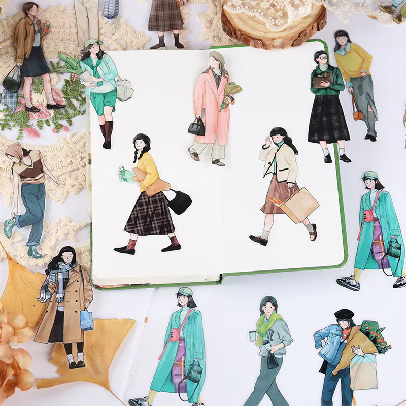 40 Stück ästhetische Mädchen-Aufkleber in Multicolour für dein Scrapbooking, Tagebuch und DIY-Projekte - Bild 4