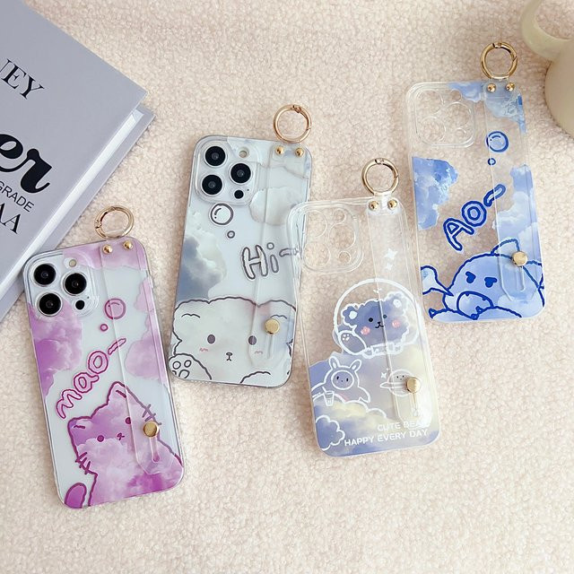 Samsung Galaxy S8 S9 S10 S20 Note 8 9 10 20 Plus Ultra Edge Handyhülle Animal Clouds mit Handschlaufe - Bild 1