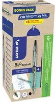 Pilot Bottle 2 Pen Ecoball Kugelschreiber Set in Schwarz mit 10 Kugelschreibern und 10 Minen, Strichbreite 0,6 mm, dokumentenecht und nachfüllbar - Bild 1