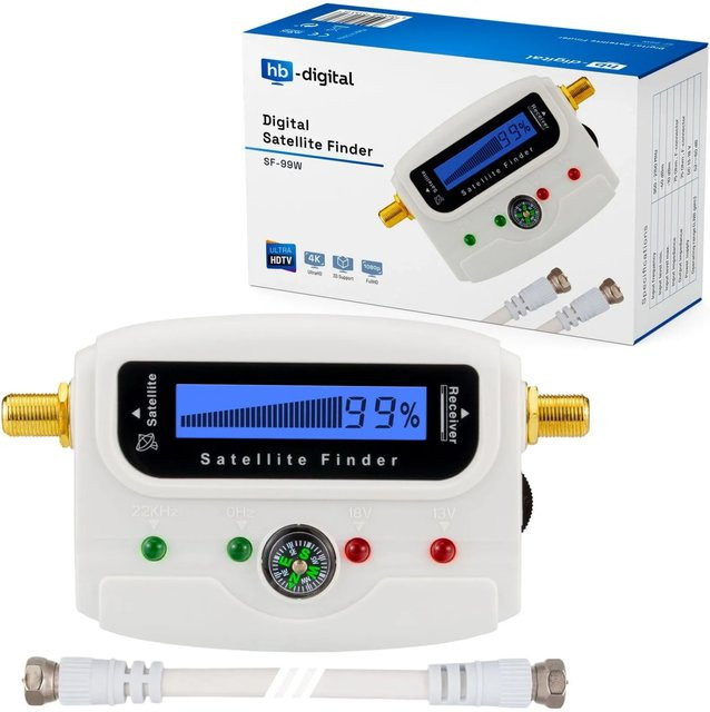 hb-digital Satfinder SF-99 mit LCD Display, Kompass und Ton in Weiss - Bild 1