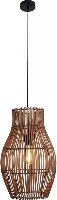 Licht-Erlebnisse Pendelleuchte aus Bambus in Braun im Boho-Design mit Durchmesser: 30 cm für E27 - Bild 1