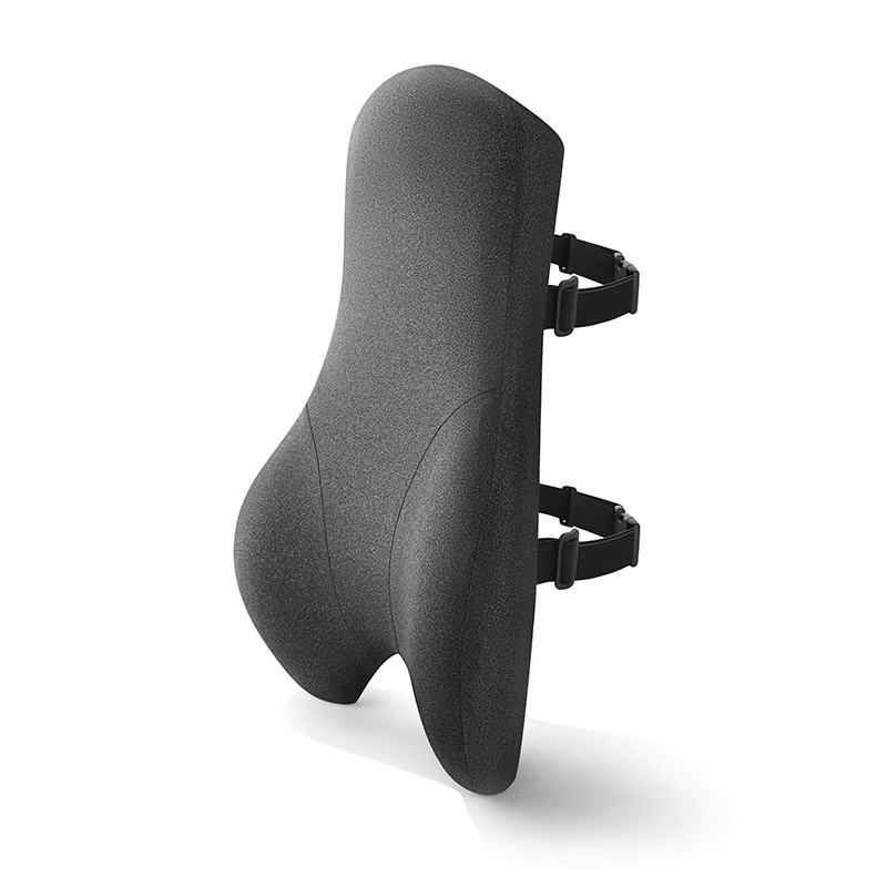 Ergonomisches Lordosenstütze-Taillenkissen aus Memory-Foam und Baumwolle in Grau für Büro und Auto - Bild 3
