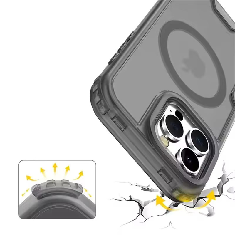NMEGOU 3-in-1 Magnetische Robuste Rüstungshülle für MagSafe iPhone Air 17 16 15 14 13 12 Pro Max Plus in Purple - Bild 2