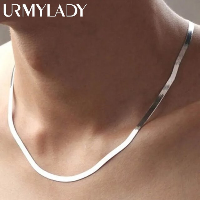 URMYLADY Halskette, 925 Silber, 4 mm, Unisex - Bild 1