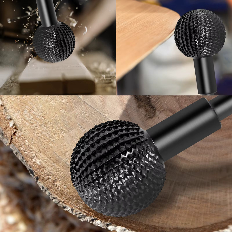 Rotary Grat Kugel Schleifkopf aus Stahl für Holzbearbeitung und Gravur, Durchmesser: 10 mm, Farbe: Silber - Bild 5