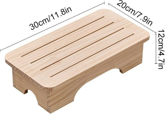 7CraftHobby Rutschfester Holz Hocker in Braun für Bad, Kinderzimmer und Wohnzimmer - Bild 1