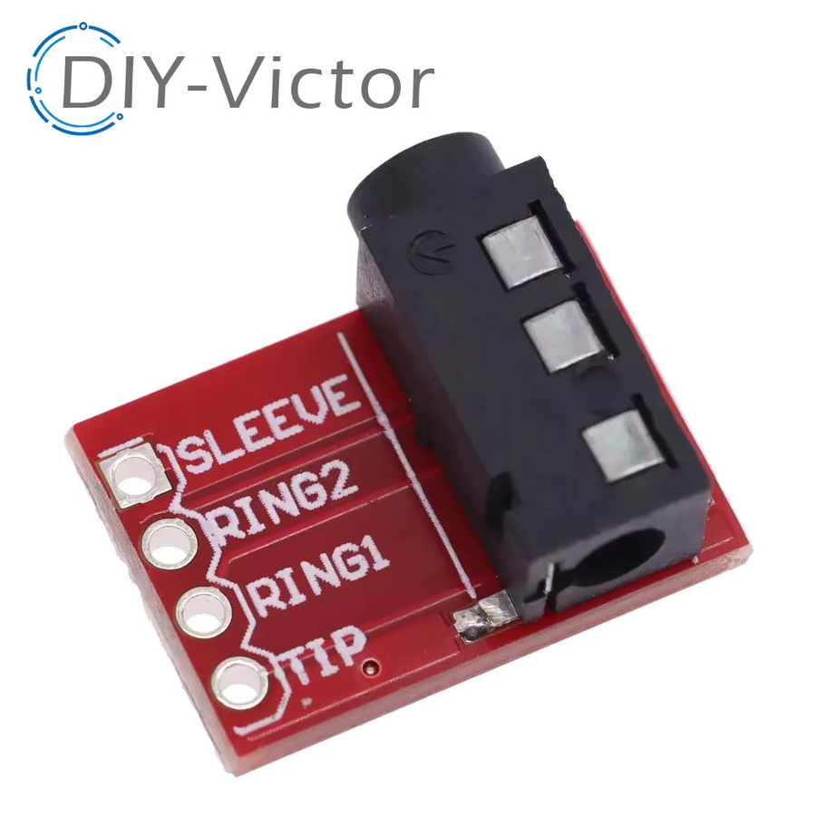 3,5-mm-Stereo-TRRS-Audio-Buchse Breakout-Platine als Verlängerungsmodul in Rot - Bild 2