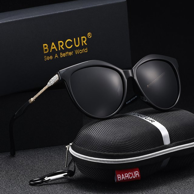 BARCUR Sonnenbrille Cat-Eye, Vollrand, Kunststoff, Schwarz, Damen - Bild 1