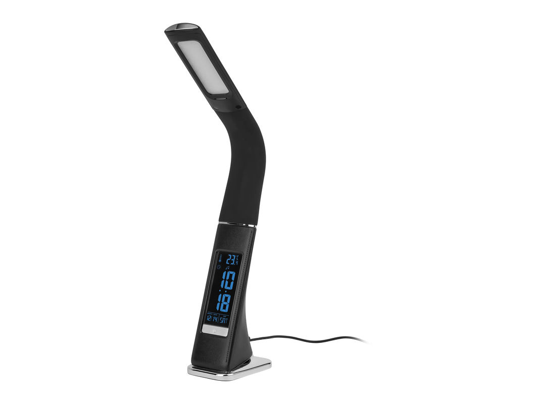LIVARNO HOME LED Schreibtischleuchte in Schwarz mit integrierter Uhr und verstellbarem Design - Bild 3