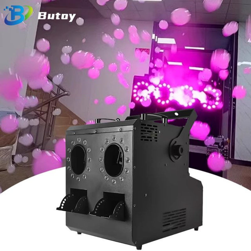 Butoy LED Rauch- und Blasenmaschine mit 1500 W, zwei Düsen, DMX-Steuerung, Schwarz - Bild 1