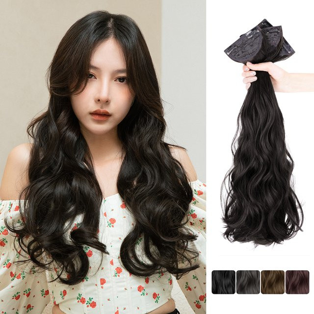 SARLA Haarverlängerung Clip-in, 3-teiliges Set, synthetisch, gewellt, Damen - Bild 1