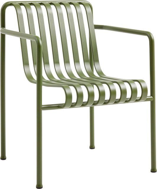HAY Palissade Dining Arm Chair Esszimmerstuhl aus Stahl in Grün matt - Bild 1