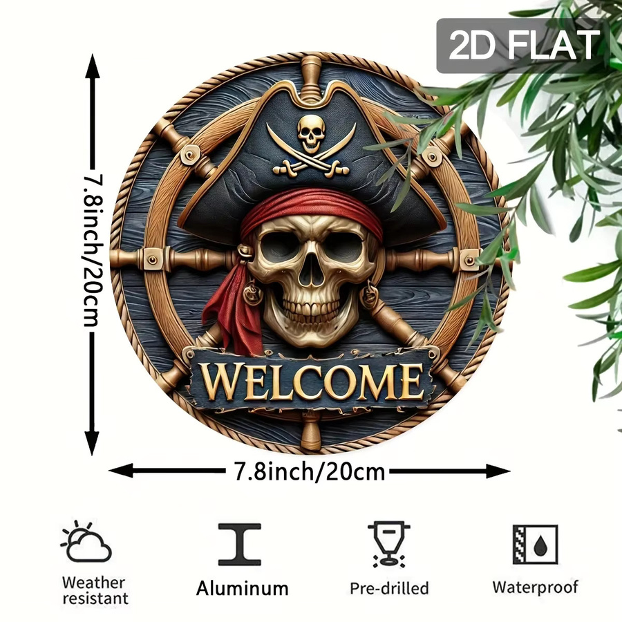 Potdemiel Maritime Wanddekoration aus Metall, Rundes Logo in Multicolour, Durchmesser: 20 cm - Bild 3