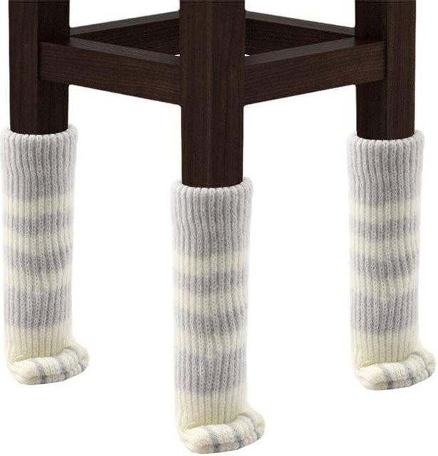 Zorioneko Katzenpfote Möbel-Stuhlbeinschutz aus Polyester-Jersey in Grau, 12 Stück - Bild 1