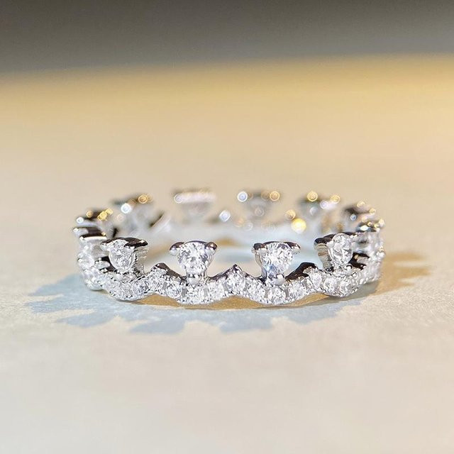 Huitan Fingerring, Zirkonia, Silber, Kupfer, Damen - Bild 1