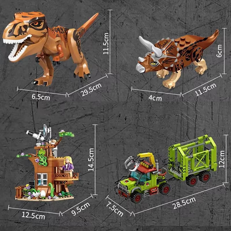 Mengwoha Jurassic Dinosaurier Welt Bausteine Set mit Tierfiguren und Roboter in Mehrfarbig - Bild 3