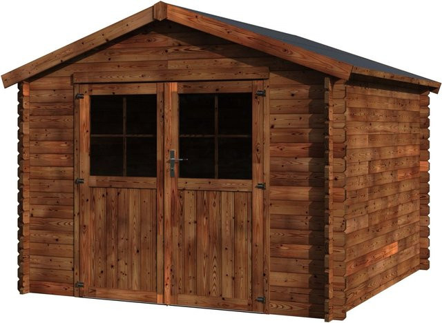 Decor et Jardin Holz-Gartenhaus Valodeal in Braun mit Satteldach und Blockbohlenbauweise, B/T/H: 317 x 245 x 303 cm - Bild 1