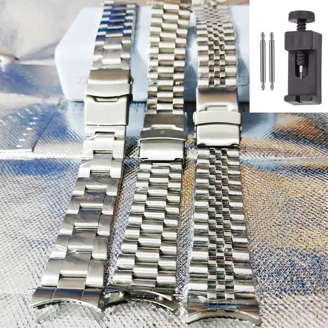 Hiyii Uhrenarmband Edelstahl, Silber, 20mm 22mm, Unisex - Bild 1