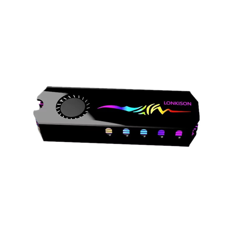 FREEZE MOD M.2 2280 SSD-Kühler mit RGB AURA SYNC Turbinenlüfter in Schwarz und Multicolour - Bild 2