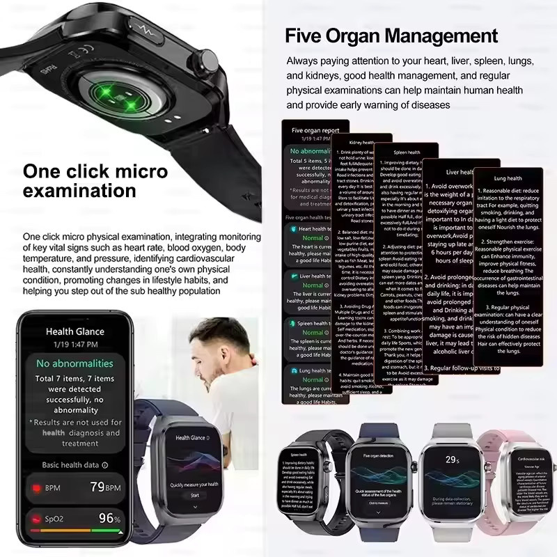 GUHUAVMI Smartwatch, Schwarz, Herren, Rechteckig, Bluetooth - Bild 3