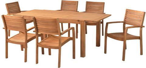 MERXX Gartenmöbel-Diningset Batavia aus Akazienholz in Braun, 7-teilig mit 6 Sitzplätzen und ausziehbarer Tischplatte - Bild 1