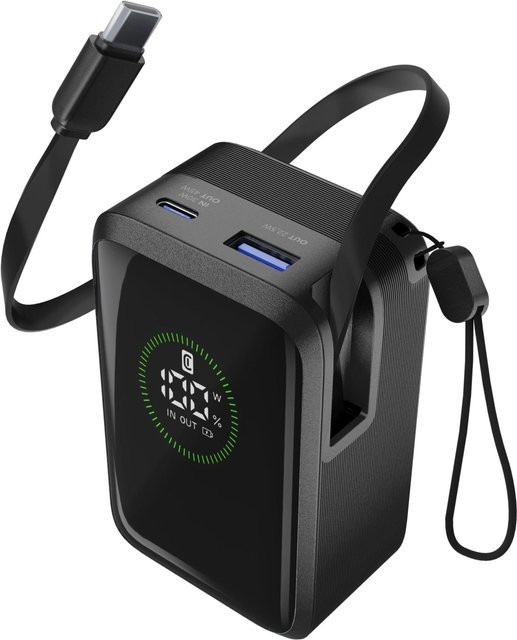 CellularLine Power Bank Roller 10000mAh Schwarz mit USB-C Anschluss - Bild 1