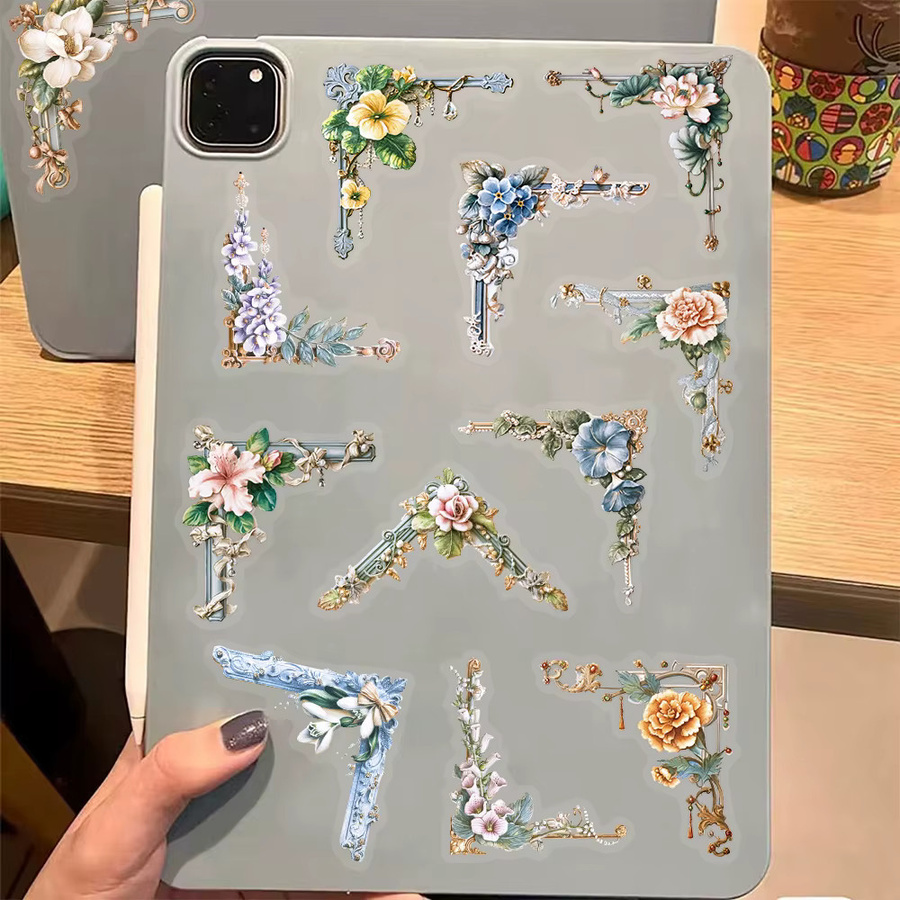 50 Stück Kreative Blumen Foto Rahmen PET Aufkleber Multicolour für Graffiti Dekoration von Gepäck, Lautsprechern, Skateboards und Tassen - Bild 2