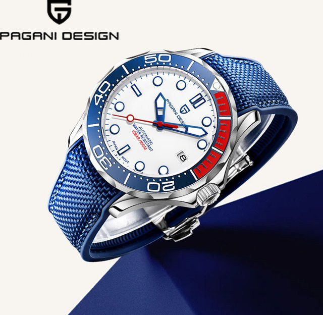 Pagani Design Armbanduhr, Automatik, Edelstahl, Blau, Herren - Bild 1