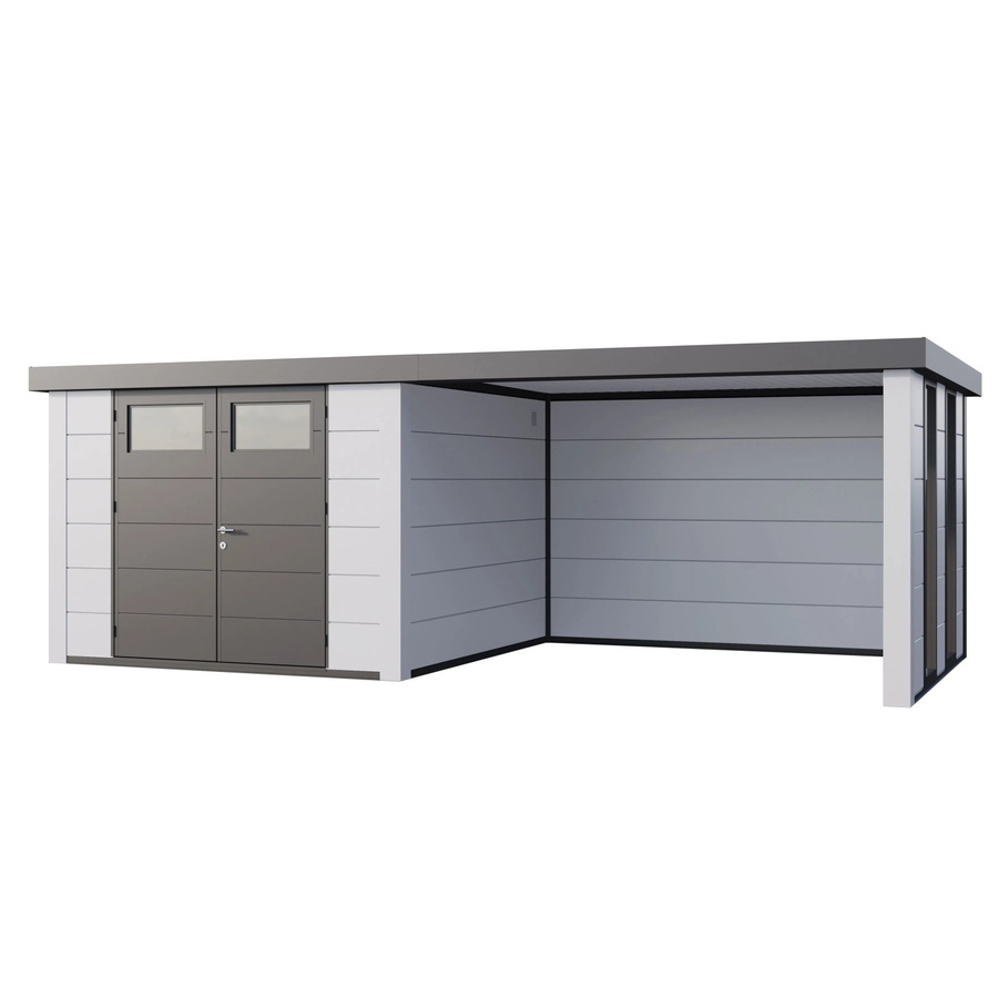 Telluria Gerätehaus Classico 3030 Lounge L Rechts mit Fenster in Weiss, B/H/T: 642 x 238 x 318 cm - Bild 2