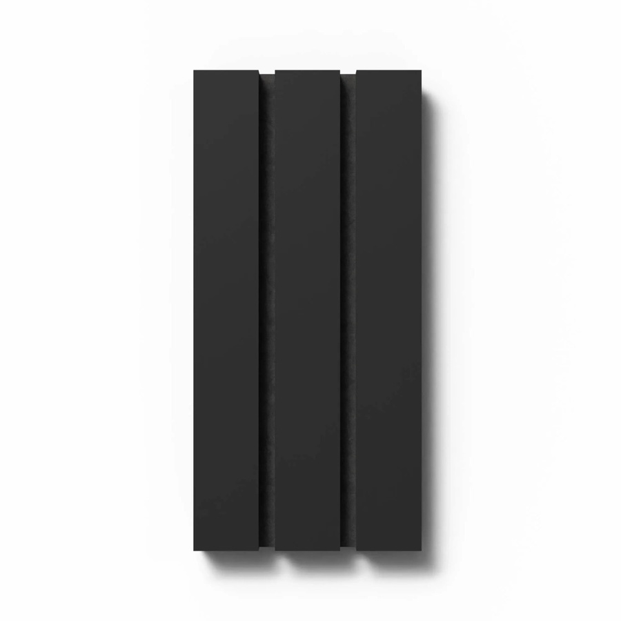 Denpanels Akustikpaneel mit Linoleum Muster Lux Nero in Schwarz mit Filz und Streifenoptik, Breite: 29,5 cm, Tiefe: 15 cm, Höhe: 4 cm - Bild 2