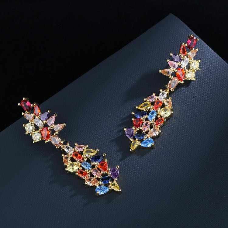 YIRAN Jewelry Ohrringe, Kupfer, Zirkonia, Bunt, Damen - Bild 1